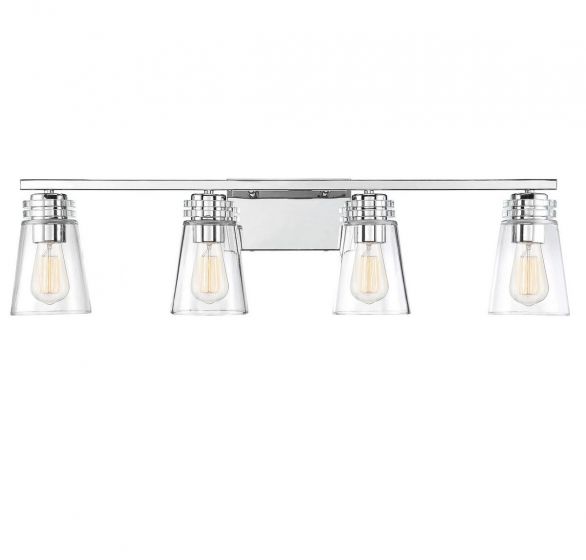 Savoy House Brannon Bath Vanity Lights Savoy House 33.5x8.5 Chrome/Polished Nickel Clear Glass