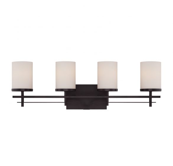 Savoy House Essentials Colton Bath Vanity Lights Savoy House 28.5x9 Bronze White Opal Glass