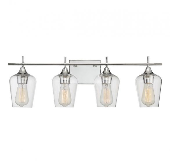 Savoy House Essentials Octave Bath Vanity Lights Savoy House 28.75x9.5 Chrome/Polished Nickel Clear Glass