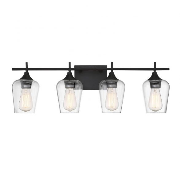 Savoy House Essentials Octave Bath Vanity Lights Savoy House 28.75x9.5 Bronze Clear Glass