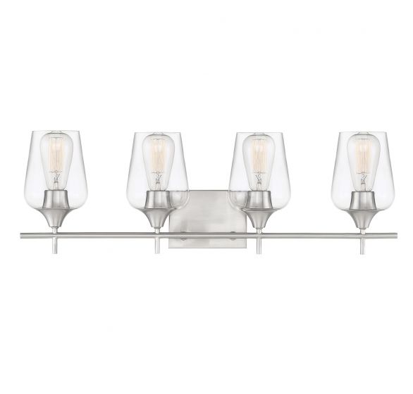 Savoy House Essentials Octave Bath Bath Vanity Light Savoy House 28.75x9.5 Satin Nickel Clear Glass