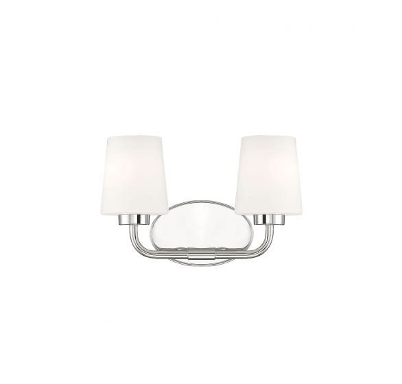 Savoy House Essentials Capra Bath Vanity Lights Savoy House 15x9 Chrome/Polished Nickel White Opal Glass