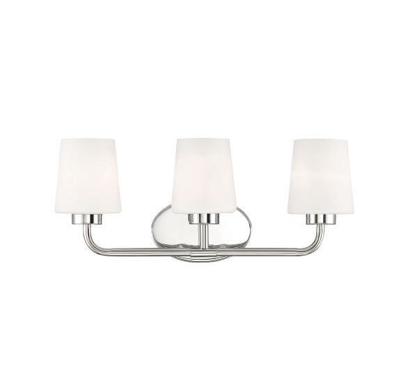 Savoy House Essentials Capra Bath Vanity Lights Savoy House 22x9 Chrome/Polished Nickel White Opal Glass