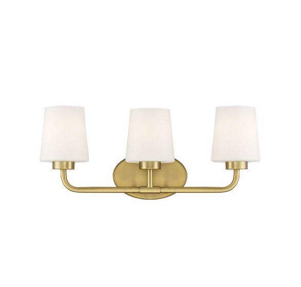 Savoy House Essentials Capra Bath Vanity Lights Savoy House 22x9 Brass White Opal Glass