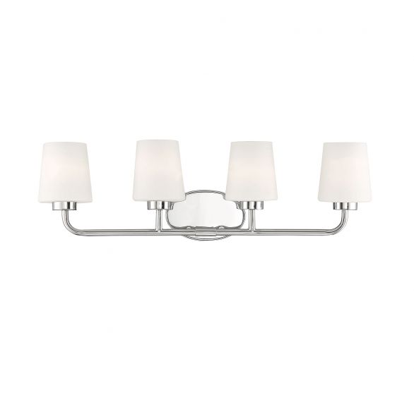 Savoy House Essentials Capra Bath Vanity Lights Savoy House 31x9 Chrome/Polished Nickel White Opal Glass