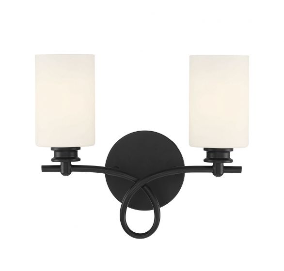 Savoy House Woodbury Bath Vanity Lights Savoy House 14x12 Black White Glass