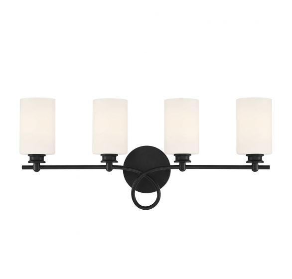 Savoy House Woodbury Bath Vanity Lights Savoy House 28x12 Black White Glass