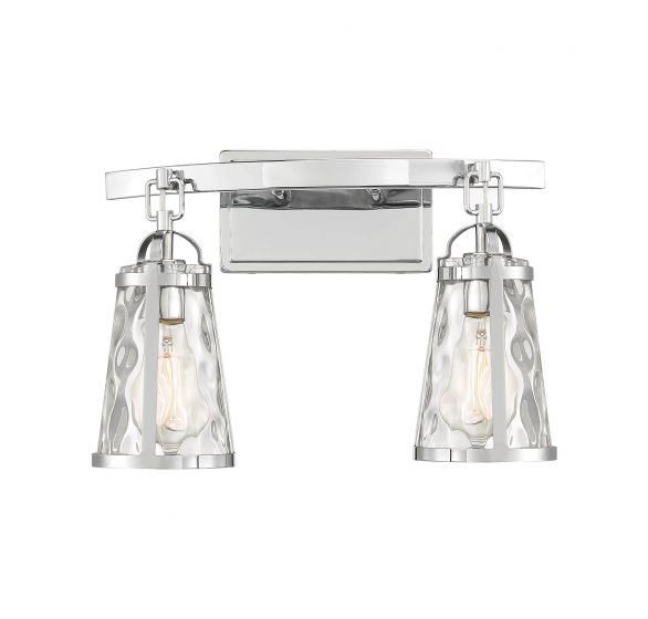 Savoy House Albany Bath Vanity Lights Savoy House 16x11.38 Chrome/Polished Nickel Clear Water Glass