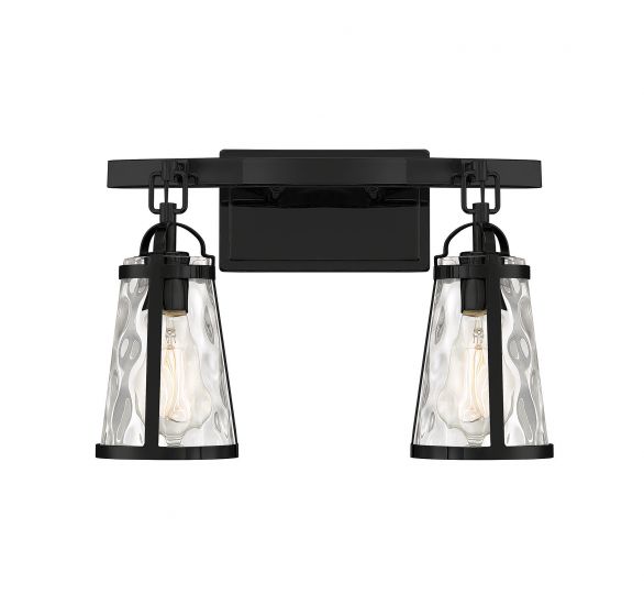 Savoy House Albany Bath Vanity Lights Savoy House 16x11.38 Black Clear Water Glass