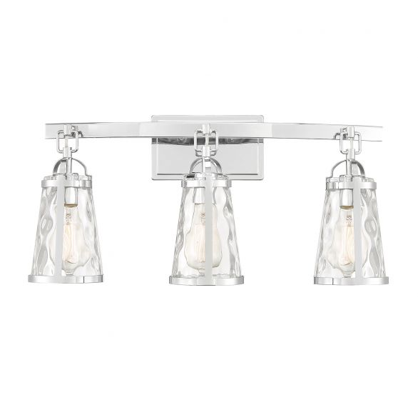 Savoy House Albany Bath Bath Vanity Light Savoy House 24x11.38 Chrome/Polished Nickel Clear Water Glass