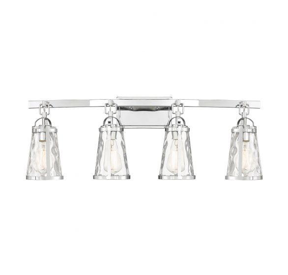 Savoy House Albany Bath Bath Vanity Light Savoy House 32x11.38 Chrome/Polished Nickel Clear Water Glass