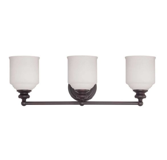 Savoy House Essentials Melrose Bath Vanity Lights Savoy House 24x7.75 Bronze White Opal Etched Glass