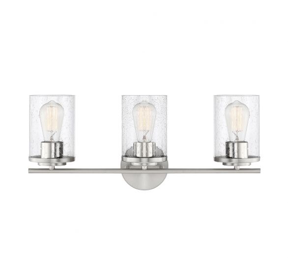 Savoy House Essentials Marshall Bath Vanity Lights Savoy House 22x9.5 Chrome/Polished Nickel Clear Seeded Glass