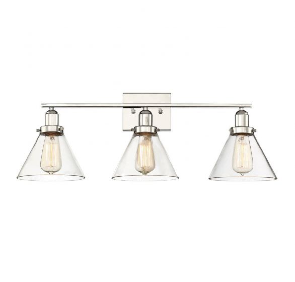 Savoy House Essentials Drake Bath Vanity Lights Savoy House 28.5x10 Chrome/Polished Nickel Clear Glass