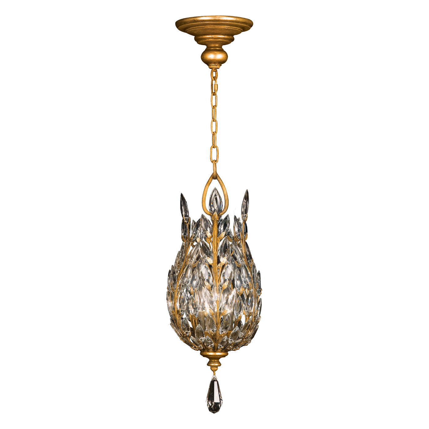 Fine Art Handcrafted Lighting Crystal Laurel Pendant