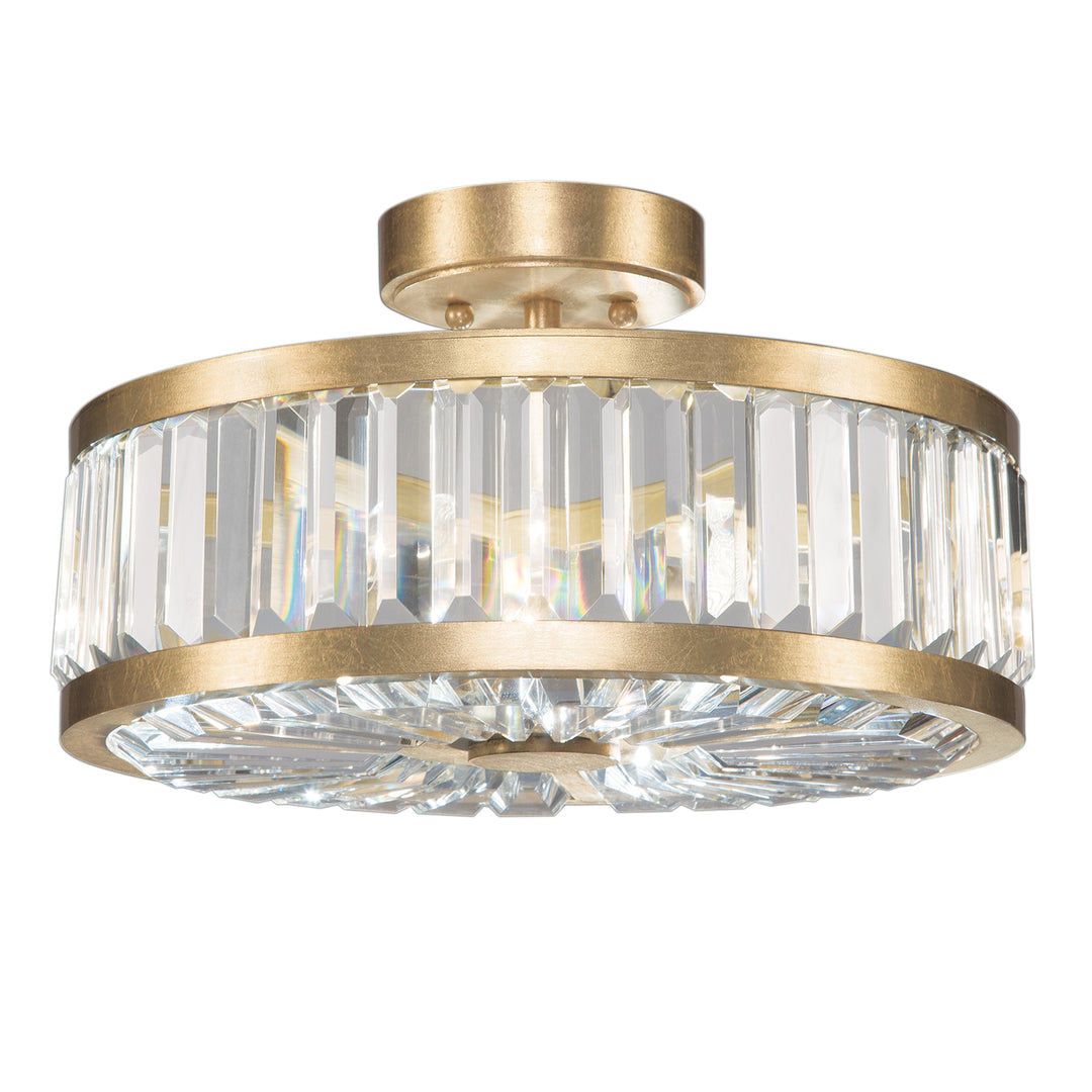 Fine Art Handcrafted Lighting Crystal Enchantment Semi-Flush Mount Ceiling Flush Mounts Fine Art Handcrafted Lighting Gold  