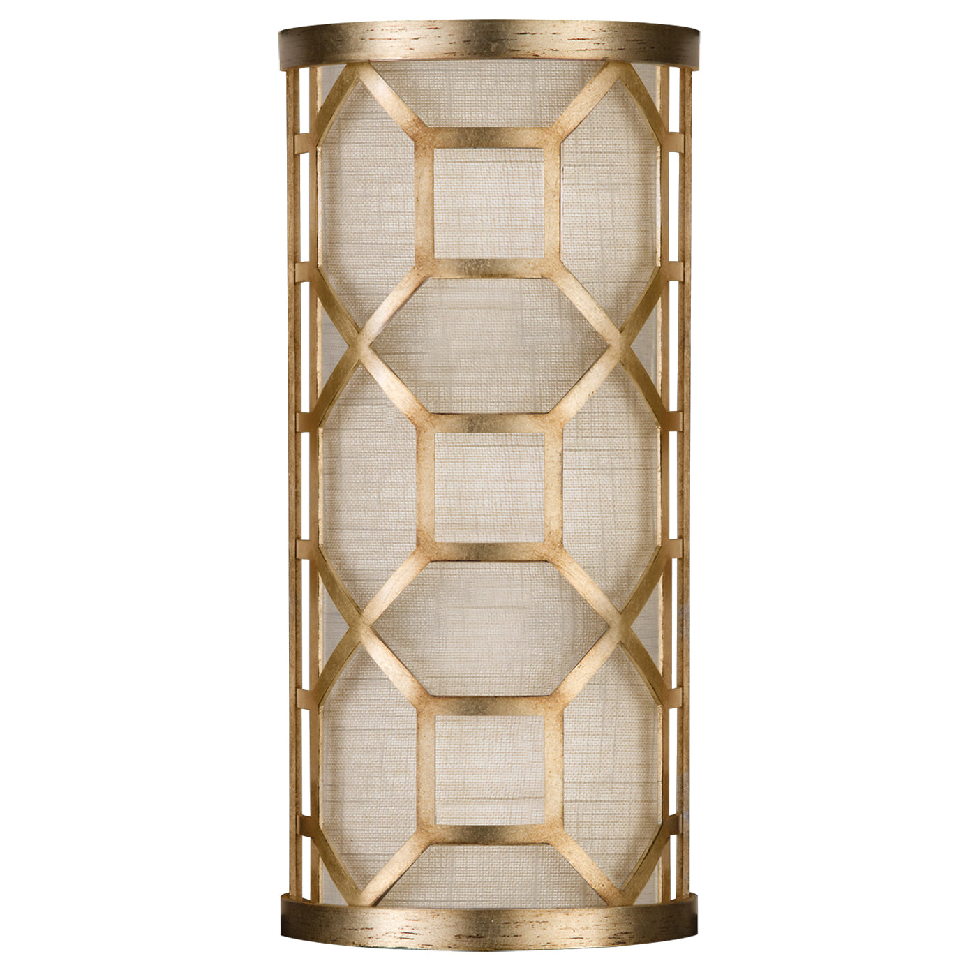 Fine Art Handcrafted Lighting Allegretto Sconce Sconces Fine Art Handcrafted Lighting Gold w/White Linen Shade  