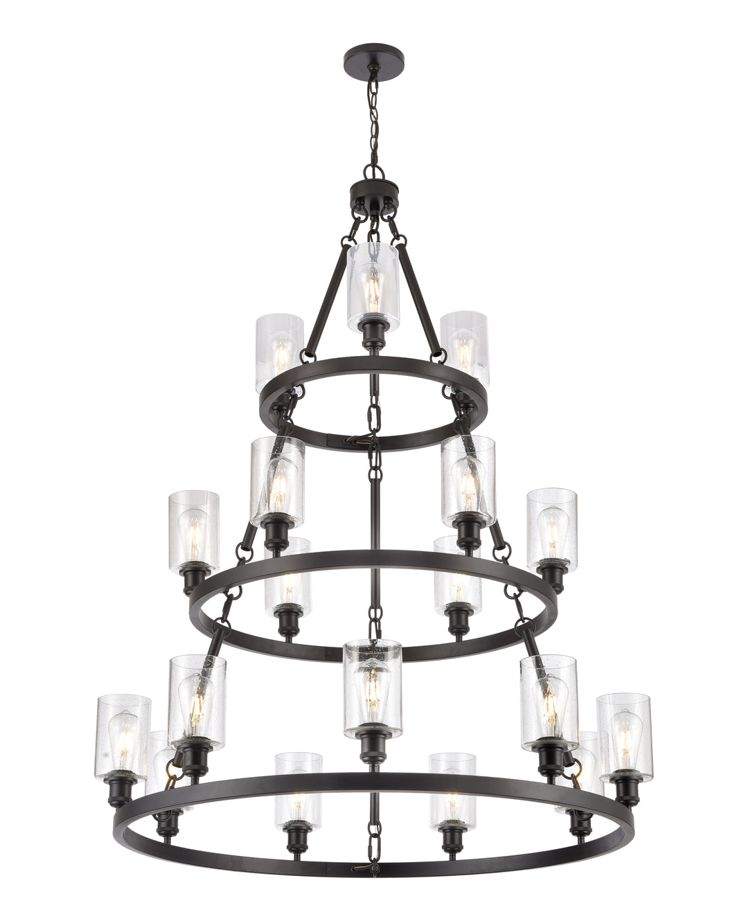 Innovations Lighting Clymer 4" Chandelier - Matte Black Chandeliers Innovations Lighting Seedy ; Glass Type: Transparent  