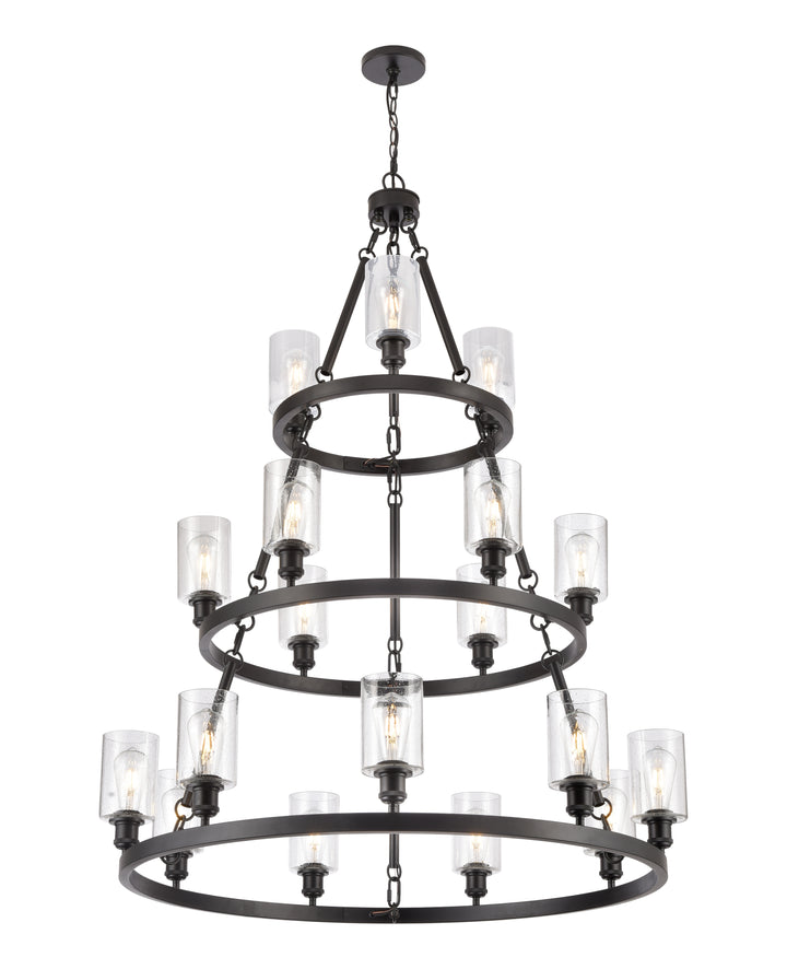 Innovations Lighting Clymer 4" Chandelier - Matte Black Chandeliers Innovations Lighting Seedy ; Glass Type: Transparent  