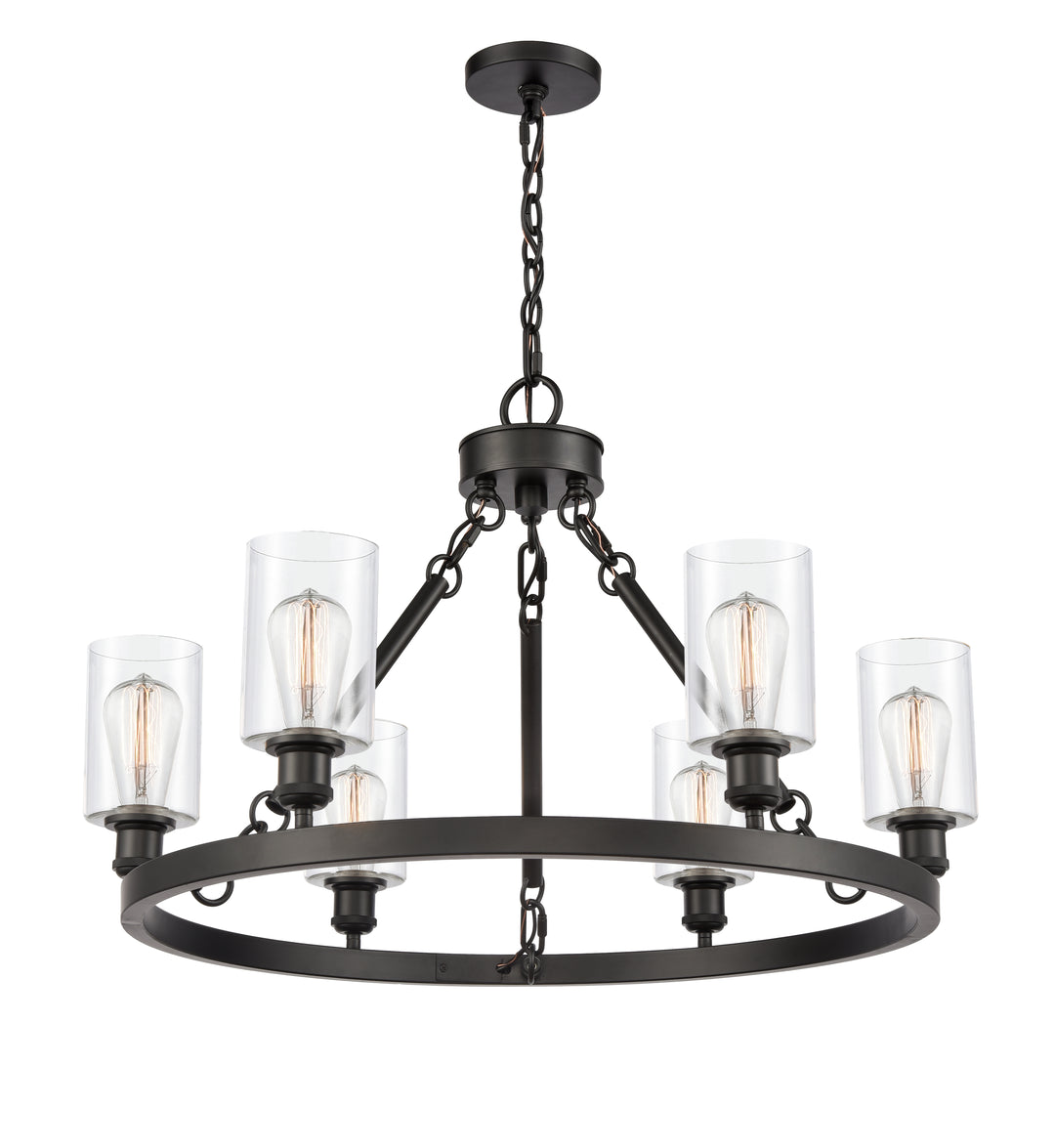 Innovations Lighting Clymer 4" Chandelier - Matte Black Chandeliers Innovations Lighting   