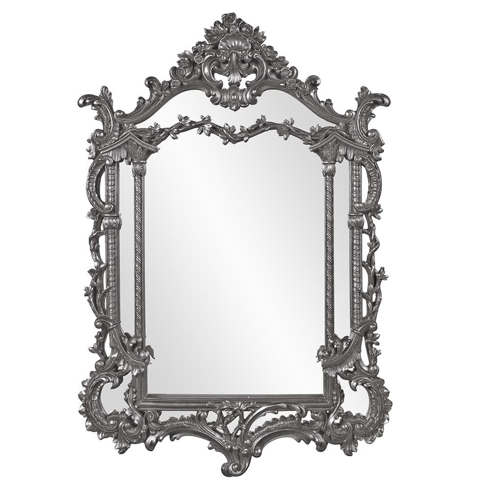 Howard Elliott Collection Arlington Mirror - Glossy Charcoal Mirrors Howard Elliott Collection   