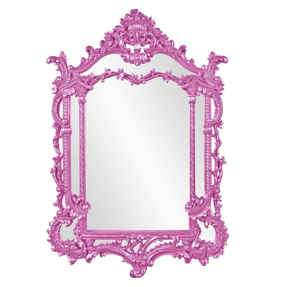 Howard Elliott Collection Arlington Mirror - Glossy Hot Pink Mirrors Howard Elliott Collection   