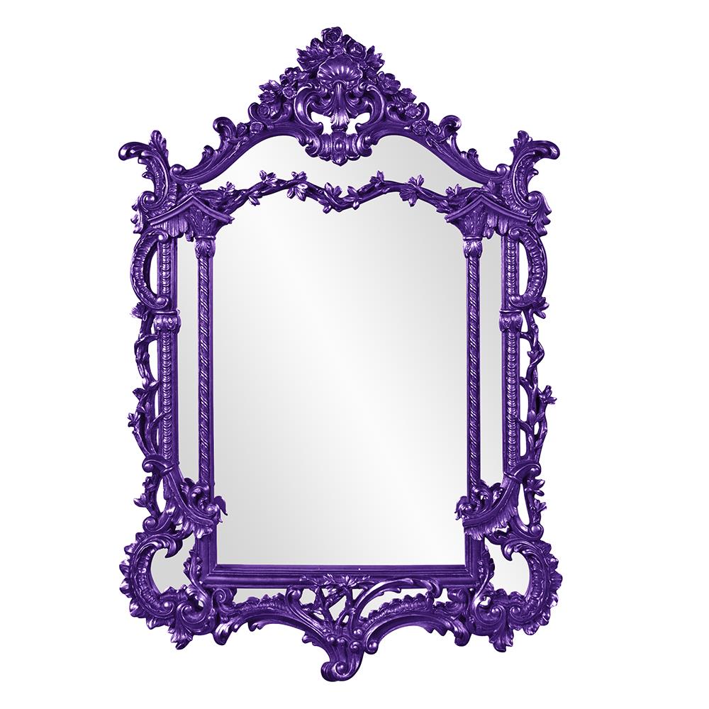 Howard Elliott Collection Arlington Mirror - Glossy Royal Purple Mirrors Howard Elliott Collection   