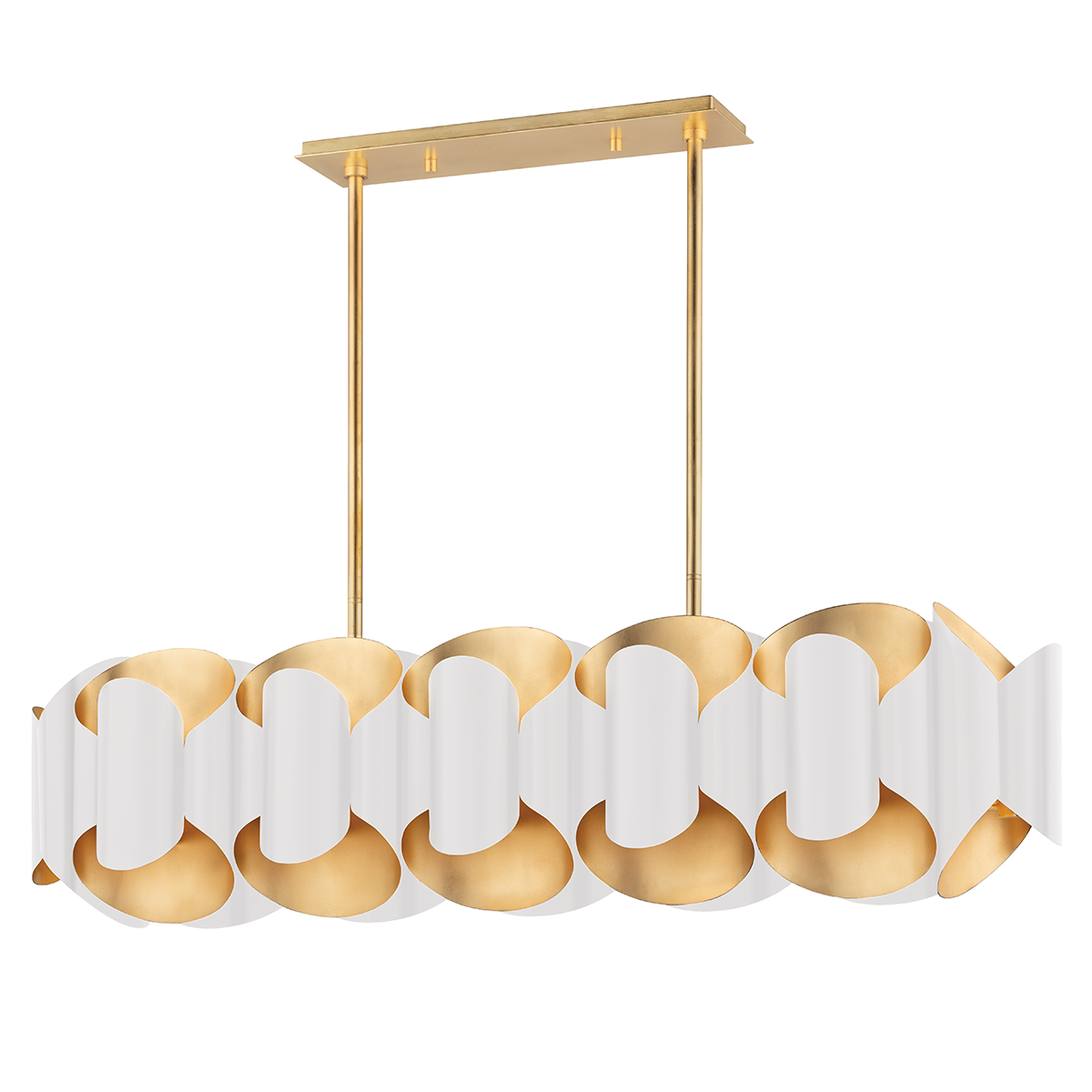 Hudson Valley Lighting Banks Linear Chandelier Hudson Valley Lighting Gold Leaf/white  