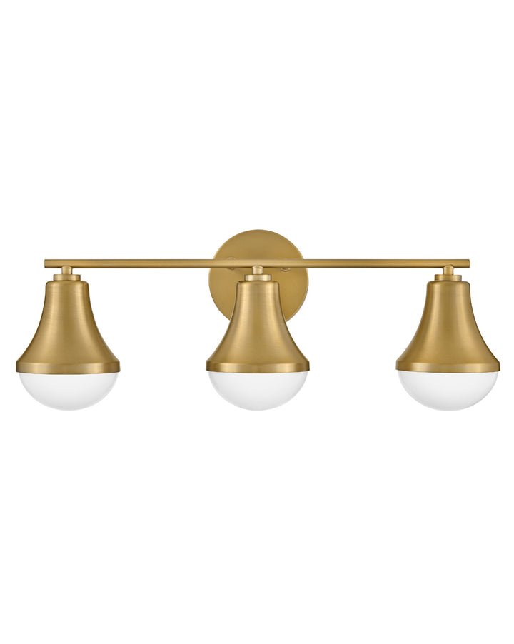 Lark Haddie Vanity Light Vanity Lights Lark 7.25x24.0x9.0 Lacquered Brass Three Light