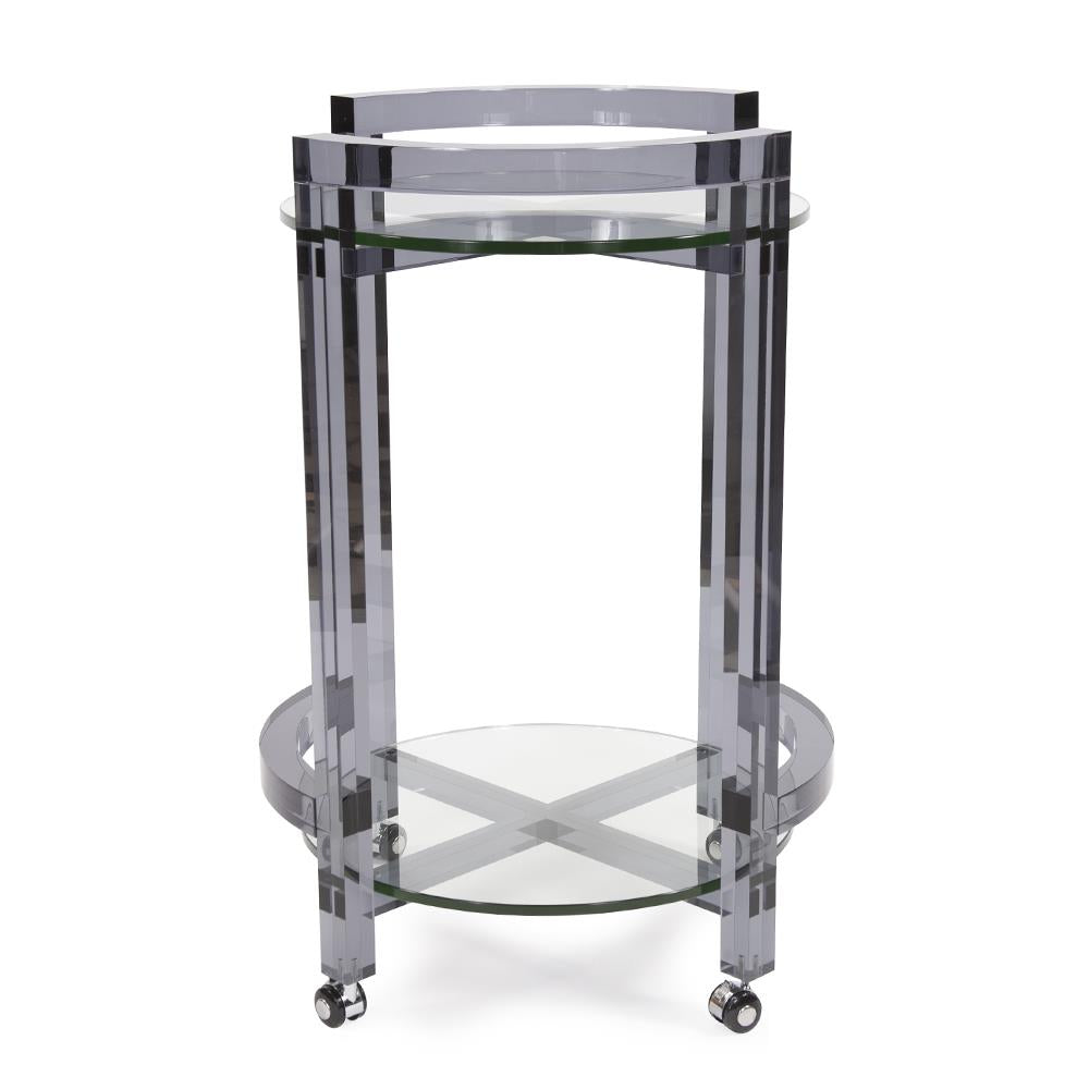 Howard Elliott Collection Smoked Acrylic Bar Cart Bar Furniture Howard Elliott Collection   