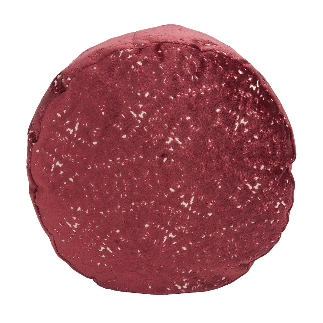 Howard Elliott Collection Round Foot Pouf Pisani Ruby Ottomans Howard Elliott Collection   