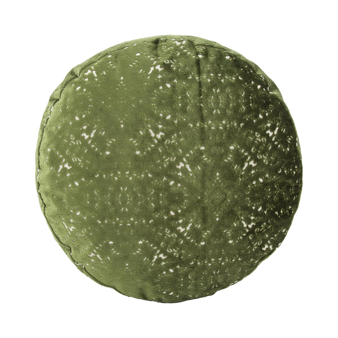 Howard Elliott Collection Round Foot Pouf Pisani Emerald Ottomans Howard Elliott Collection   