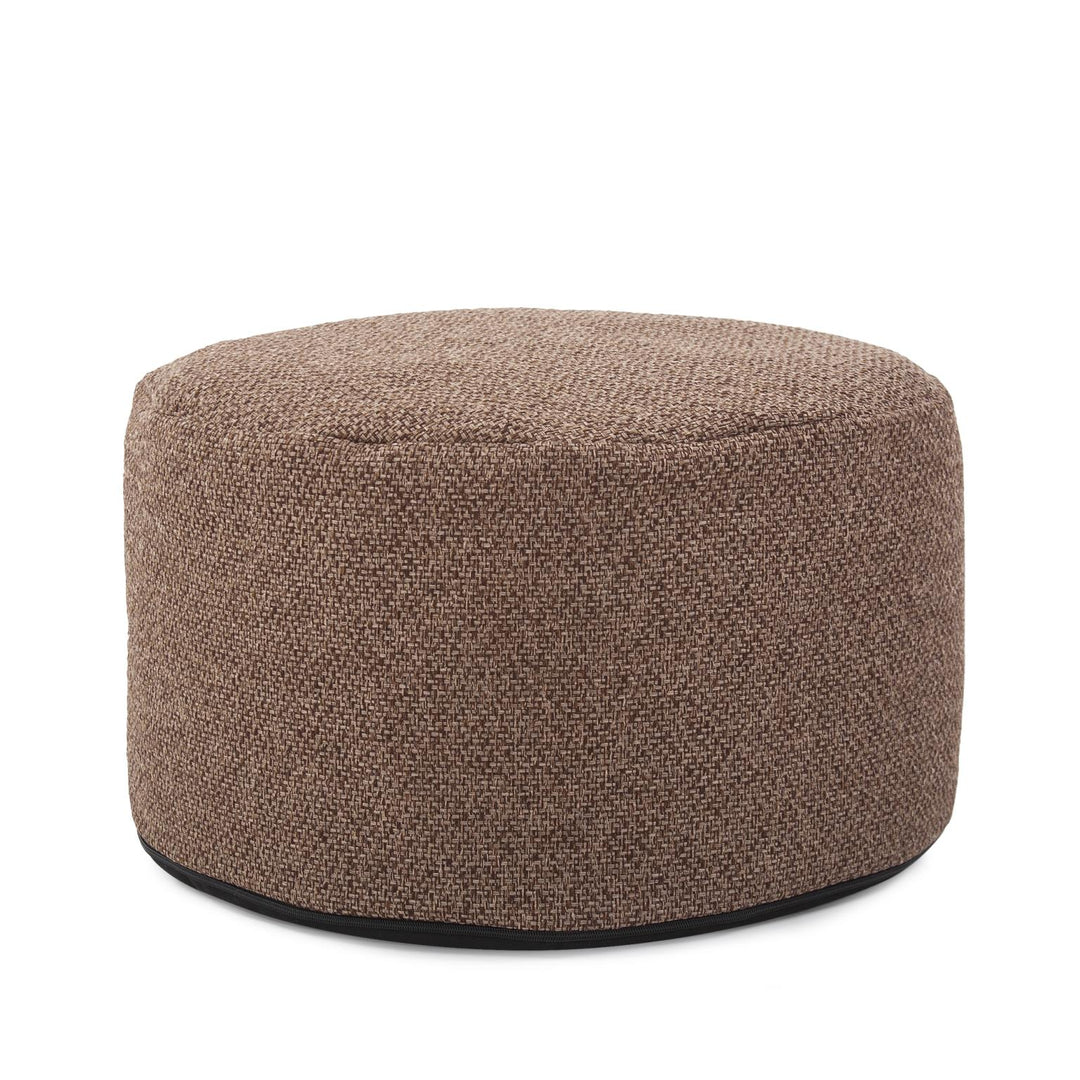 Howard Elliott Collection Round Foot Pouf Panama Chocolate