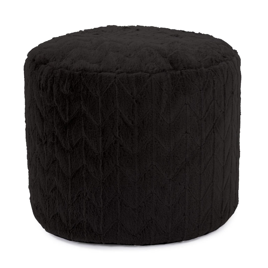 Howard Elliott Collection Tall Pouf Angora Ebony