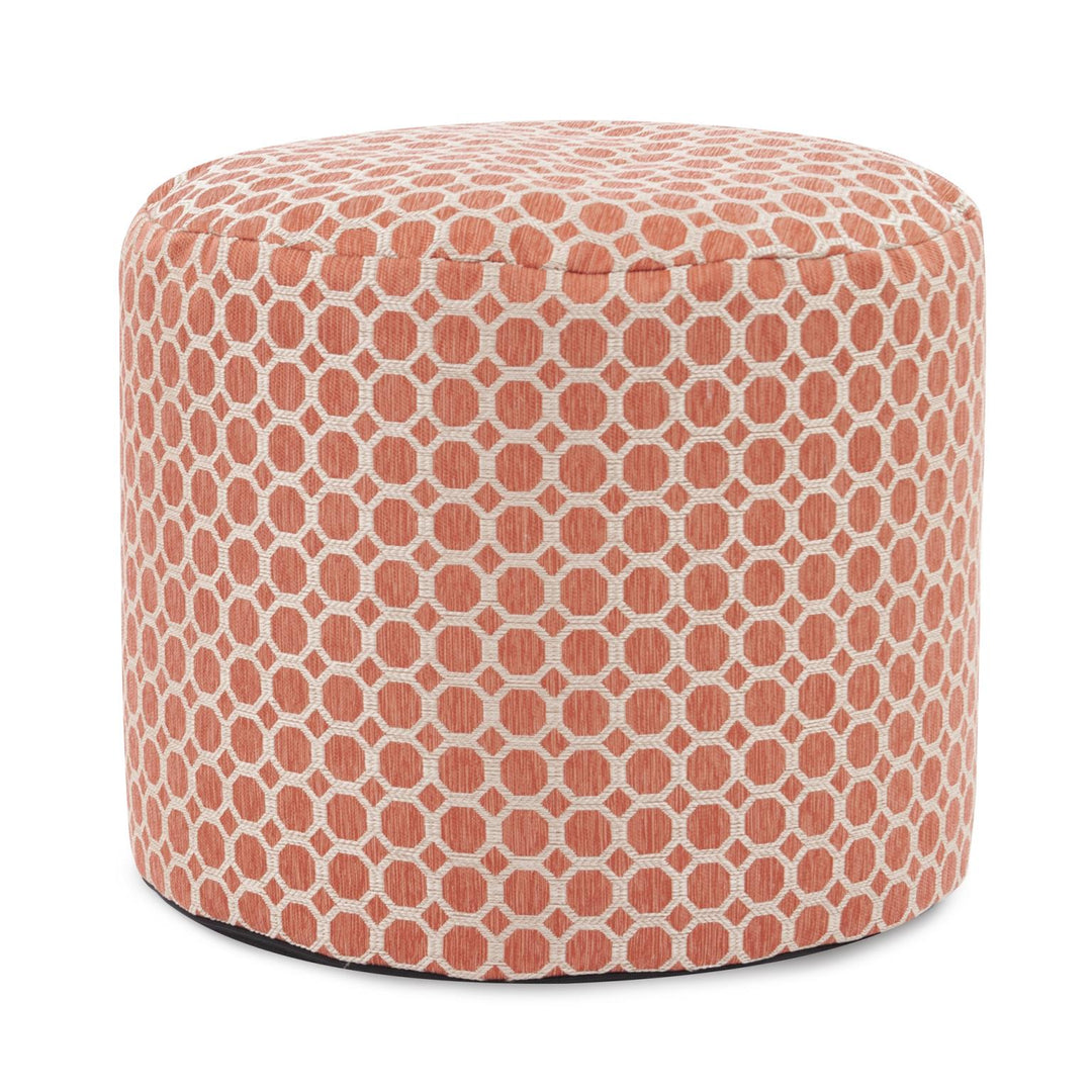 Howard Elliott Collection Tall Pouf Pyth Coral Ottomans Howard Elliott Collection   