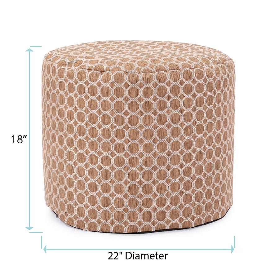 Howard Elliott Collection Tall Pouf Pyth Gold Ottomans Howard Elliott Collection   