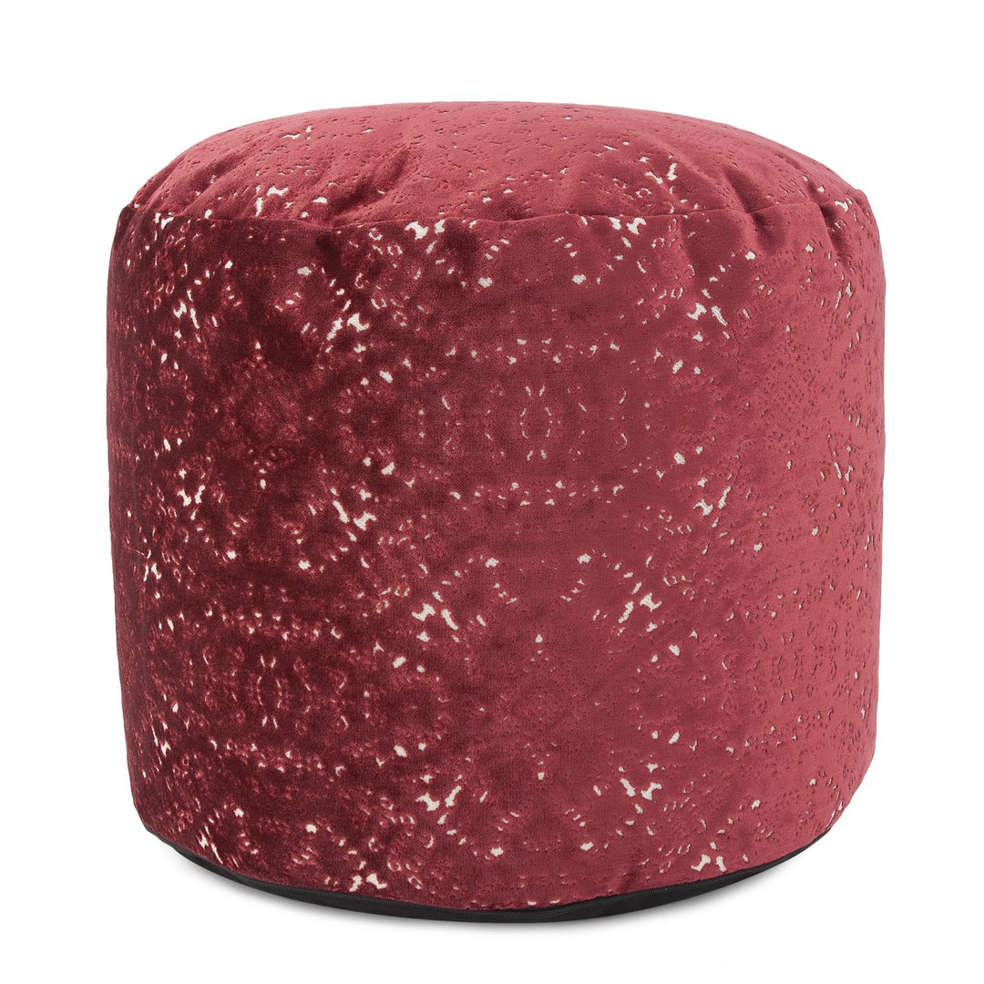 Howard Elliott Collection Round Tall Pouf Pisani Ruby Ottomans Howard Elliott Collection   