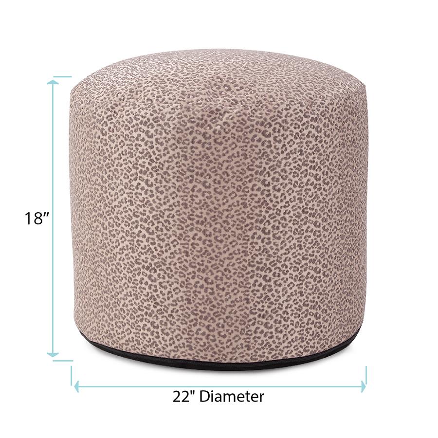 Howard Elliott Collection Round Tall Pouf Lynx Taupe