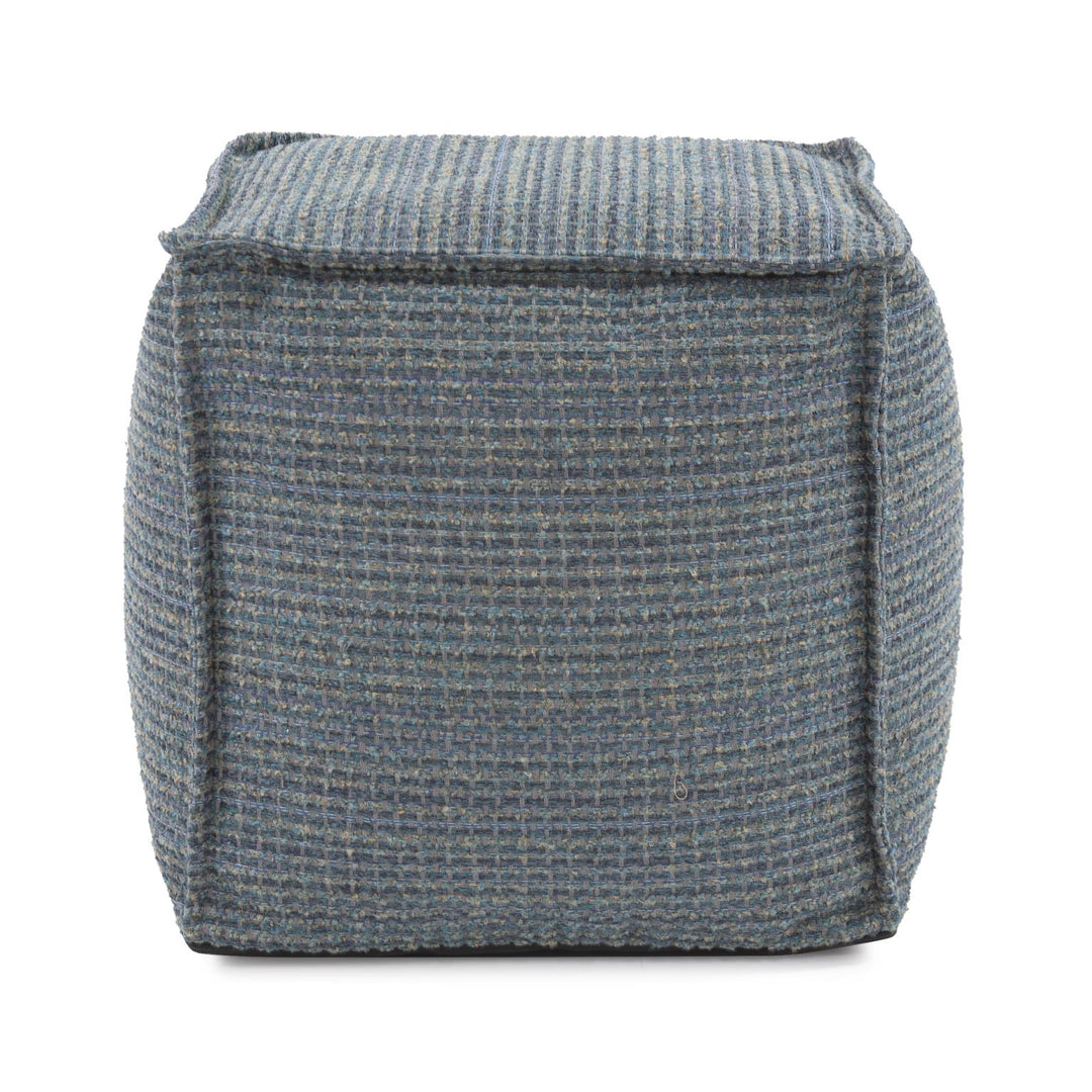 Howard Elliott Collection Square Pouf Alton Indigo Ottomans Howard Elliott Collection   