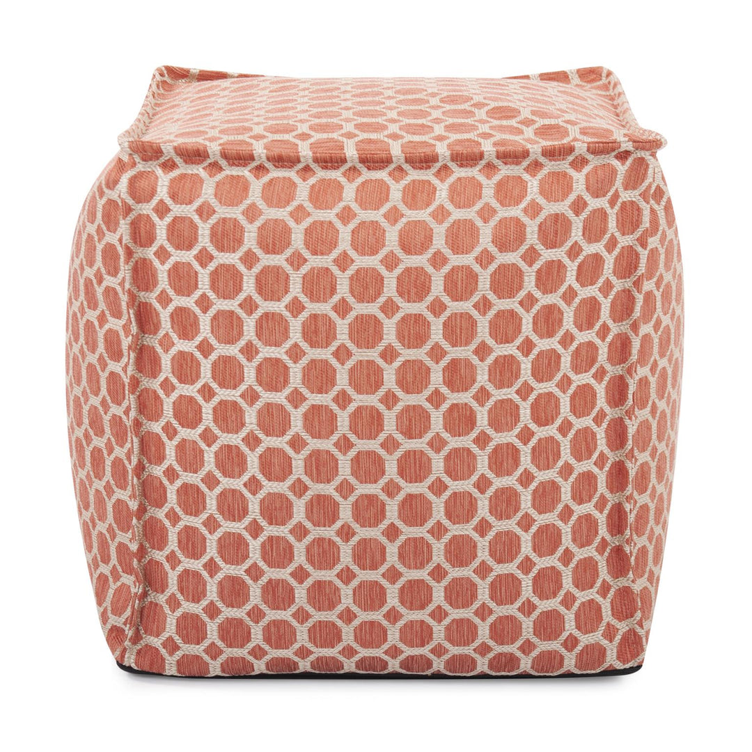 Howard Elliott Collection Square Pouf Pyth Coral Ottomans Howard Elliott Collection   