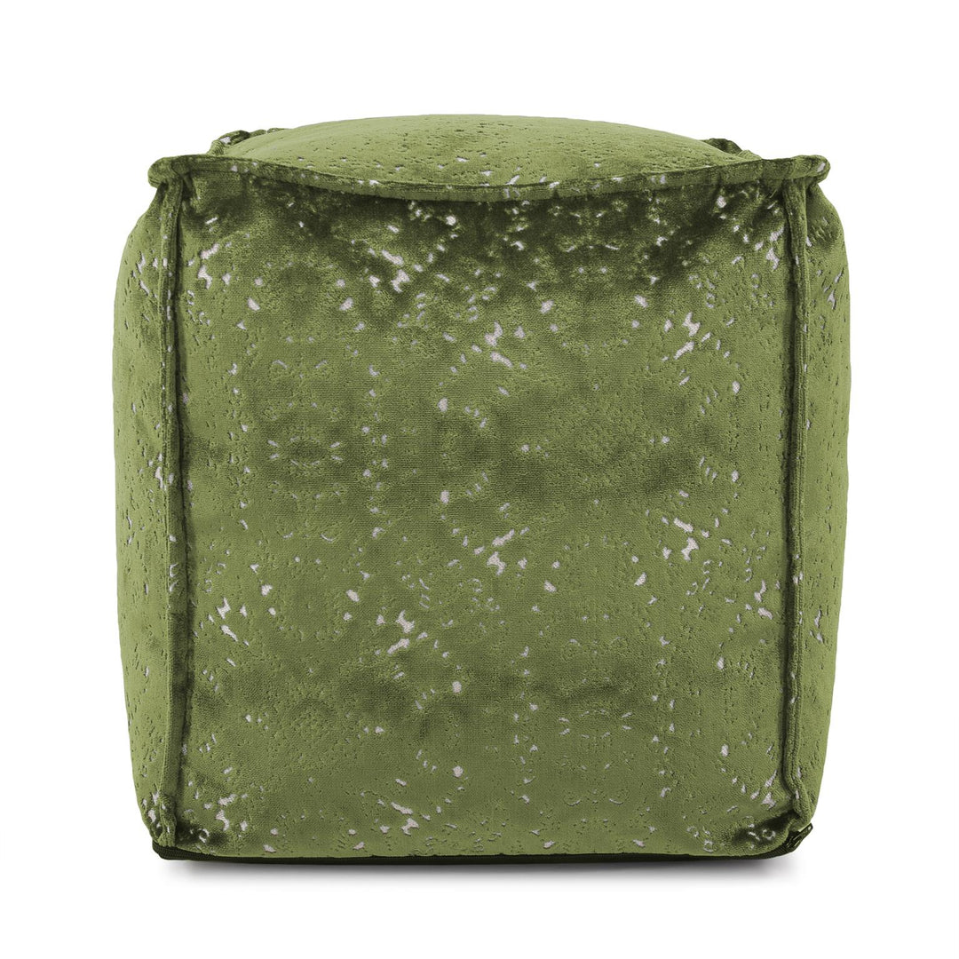 Howard Elliott Collection Square Pouf Pisani Emerald Ottomans Howard Elliott Collection   