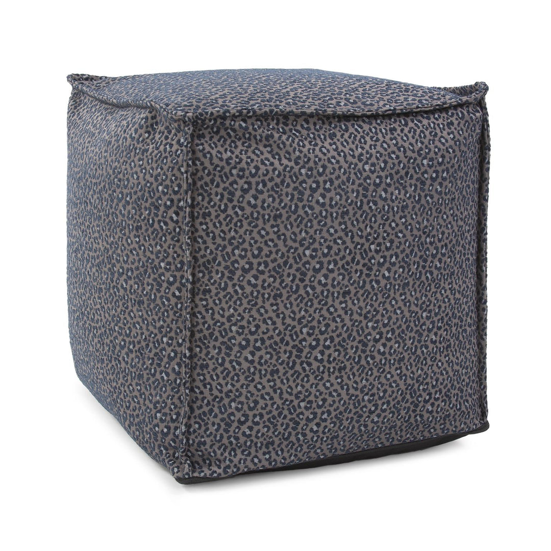 Howard Elliott Collection Square Pouf Lynx Indigo