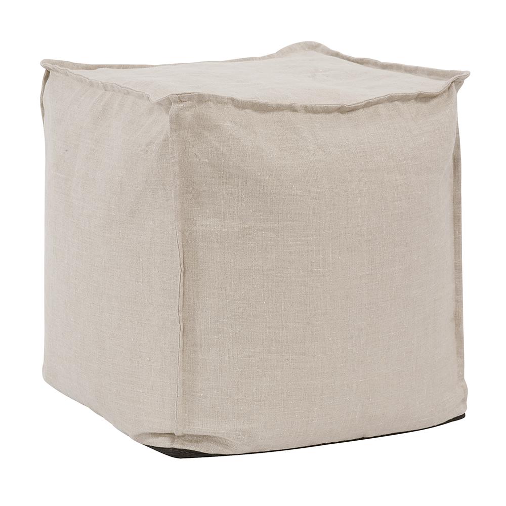 Howard Elliott Collection Square Pouf Prairie Linen