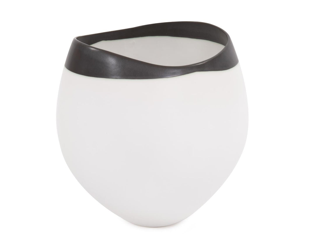 Howard Elliott Collection Eclipse White Ceramic Vase, Medium Vases Howard Elliott Collection   