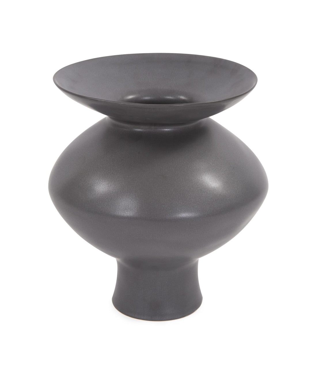 Howard Elliott Collection Graphite Ceramic Flared Vase, Small Vases Howard Elliott Collection   