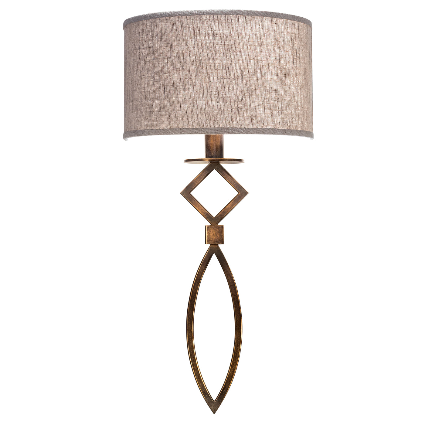 Fine Art Handcrafted Lighting Cienfuegos Sconce Sconces Fine Art Handcrafted Lighting Bronze w/Greige Fabric Shades  