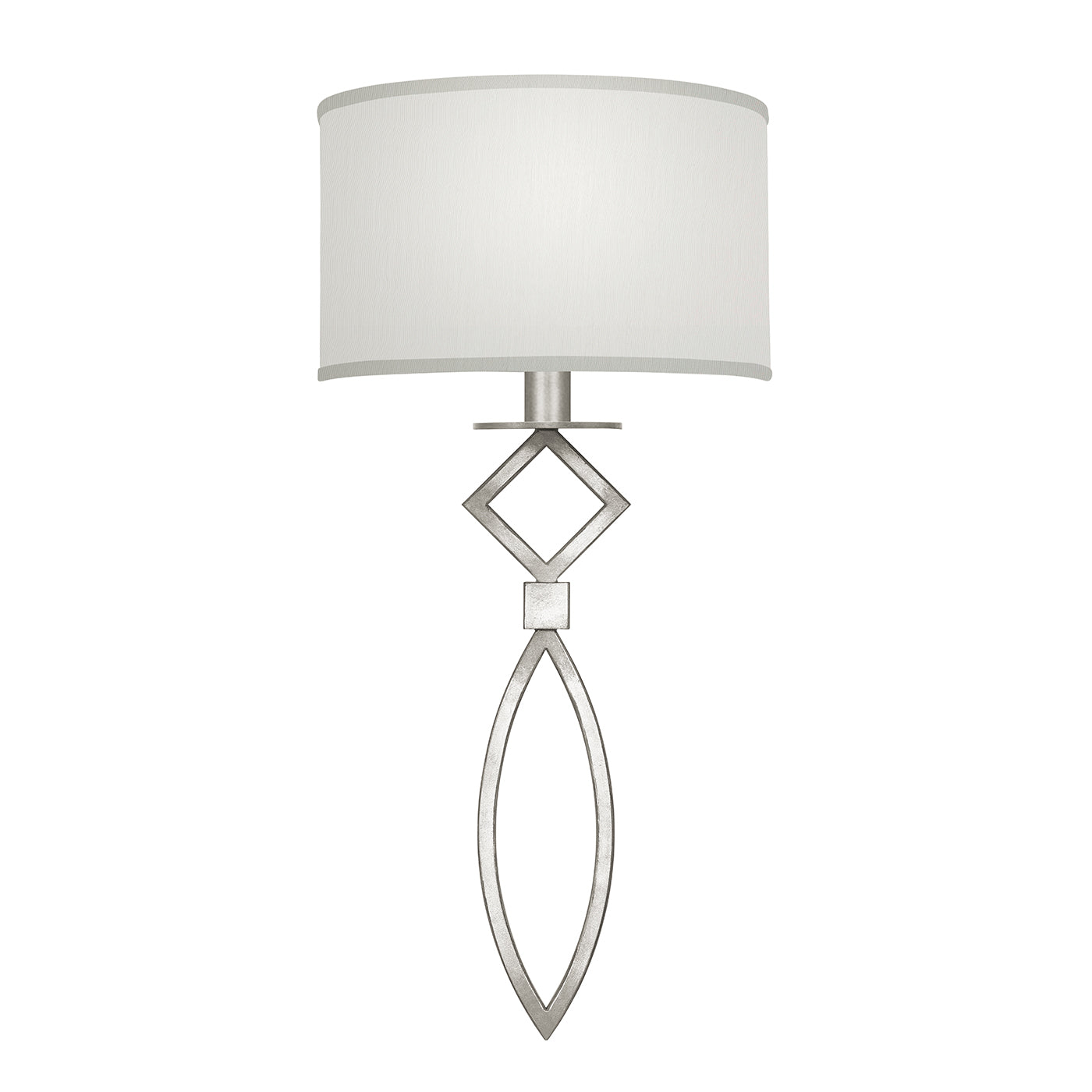 Fine Art Handcrafted Lighting Cienfuegos Sconce Sconces Fine Art Handcrafted Lighting Silver Leaf w/White Fabric Shades  