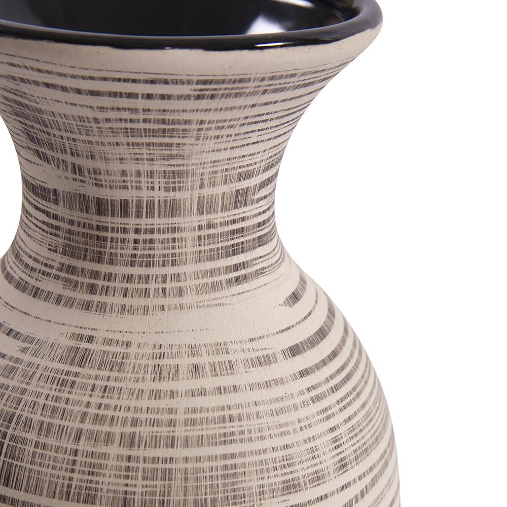 Howard Elliott Collection Tall Ceramic Neutral Striped Vase Vases Howard Elliott Collection   