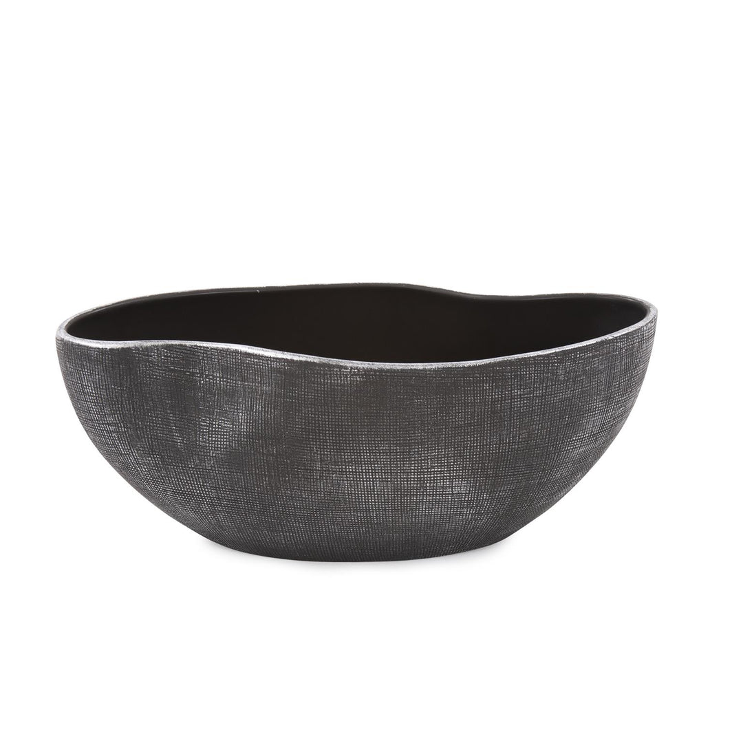 Howard Elliott Collection Textured Black Free Formed Ceramic Bowl Bowls Howard Elliott Collection   