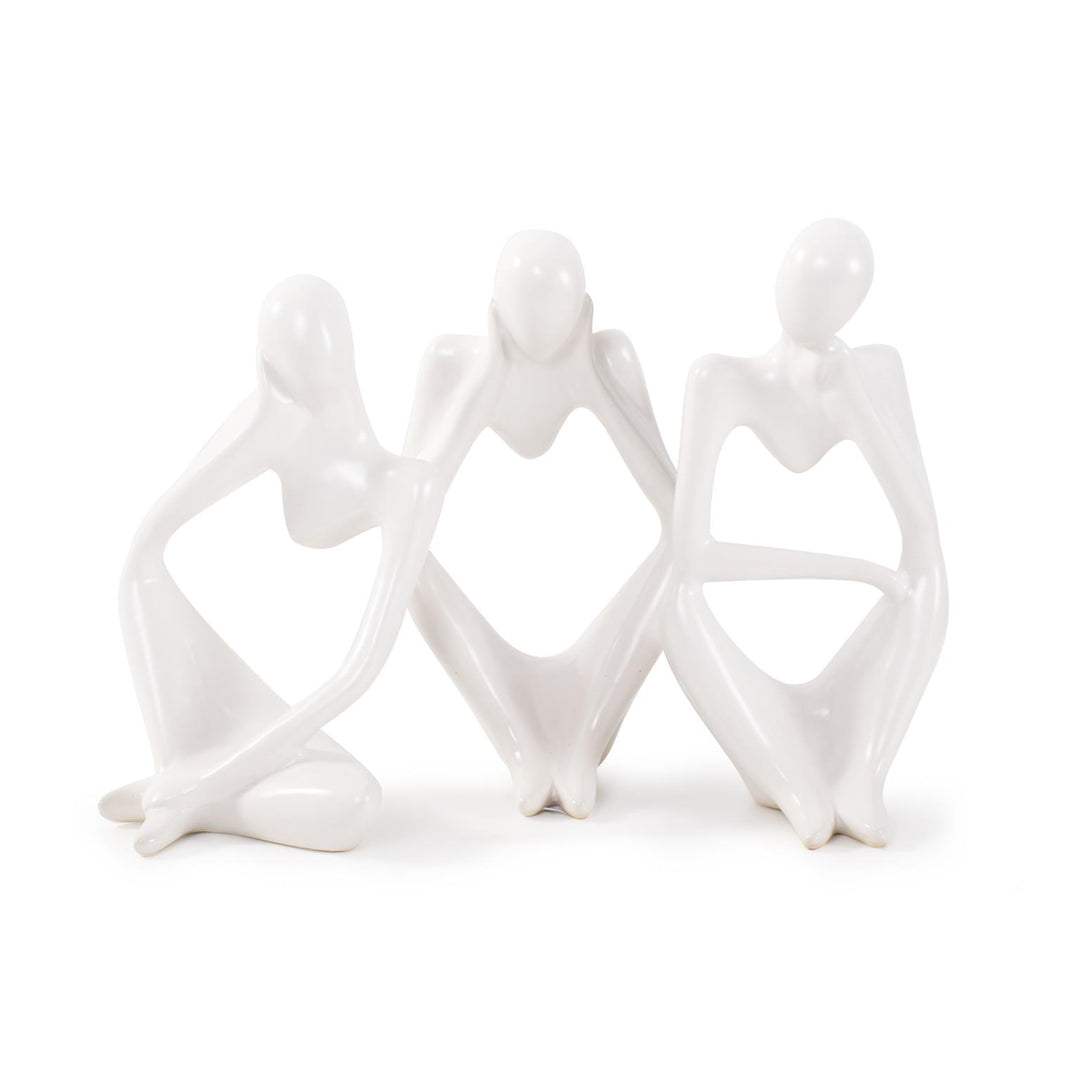 Howard Elliott Collection Contentment Ceramic Sculpture, Set of 3 Sculpture Howard Elliott Collection   